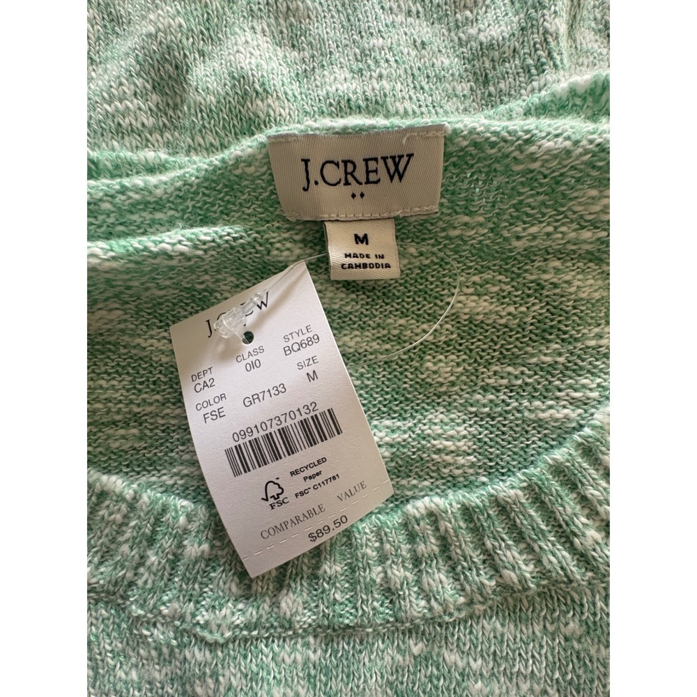 NWT J.Crew Womens Marled Crewneck Sweater Mint Green Size Medium - Picture 5 of 6